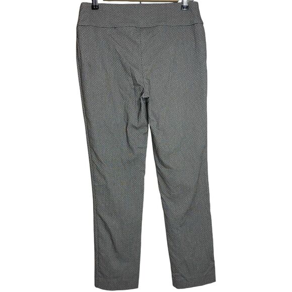 Lisette Pants Womens 4 Black White Ponte Knit Check Pull On Ankle Stretch Office - Picture 2 of 9